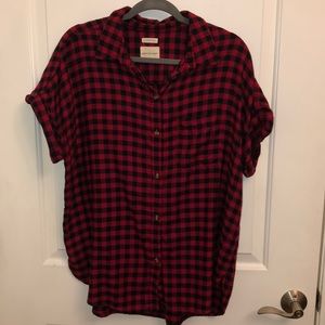 American eagle short sleeve flannel